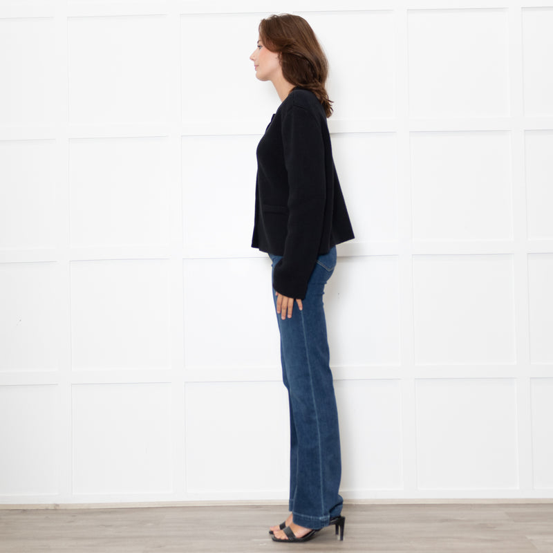 Almada Label Navy Nova Cotton Knit Cardigan