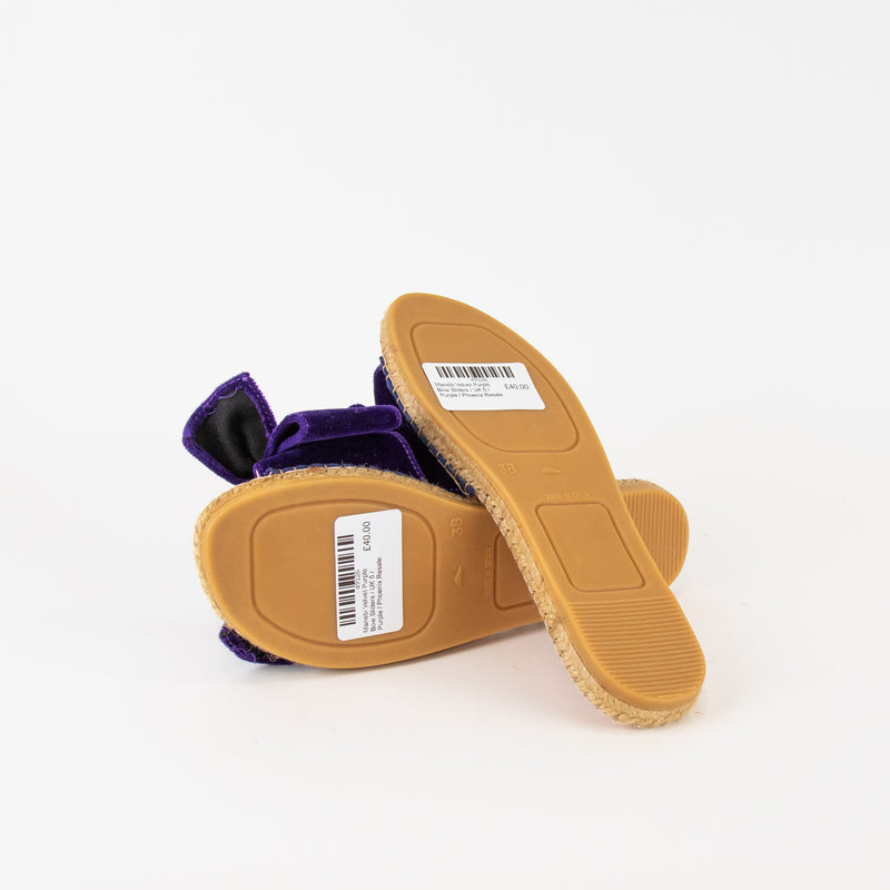 Manebi Velvet Purple Bow Sliders