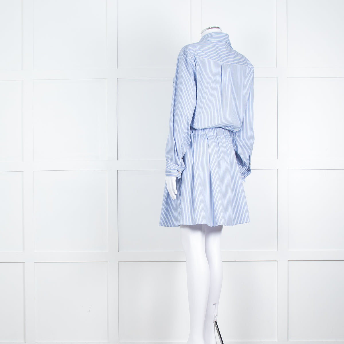 Maje Blue Stripe Cotton Shirt Dress