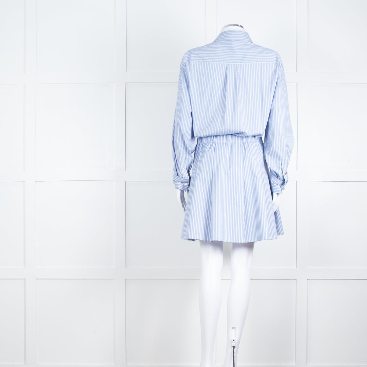 Maje Blue Stripe Cotton Shirt Dress