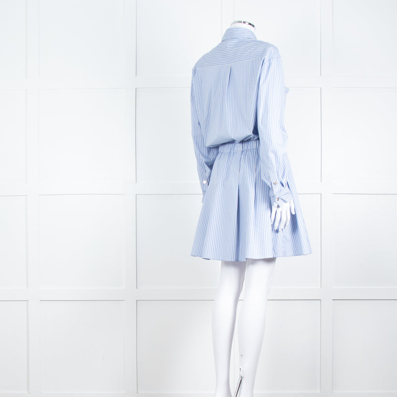 Maje Blue Stripe Cotton Shirt Dress