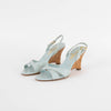 Chanel Pale Blue Quilted Cork Wedge Sandals