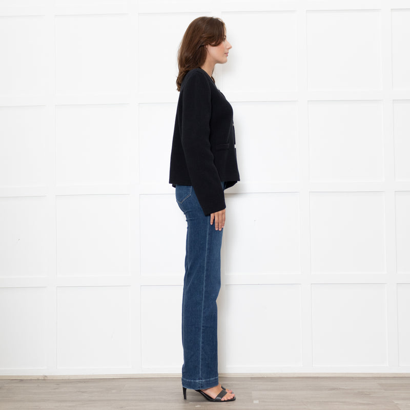 Almada Label Navy Nova Cotton Knit Cardigan