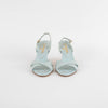 Chanel Pale Blue Quilted Cork Wedge Sandals