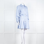 Maje Blue Stripe Cotton Shirt Dress