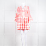 Devotion Twins Cream Neon Pink Long Sleeve Kaftan Dress