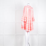 Devotion Twins Cream Neon Pink Long Sleeve Kaftan Dress