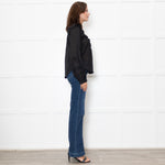 Veronica Beard Black Applique Ramie Blouse