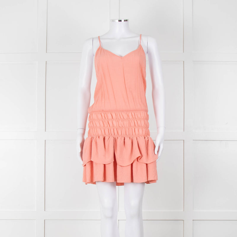 Maje Peach Sleeveless Mini Sun Dress
