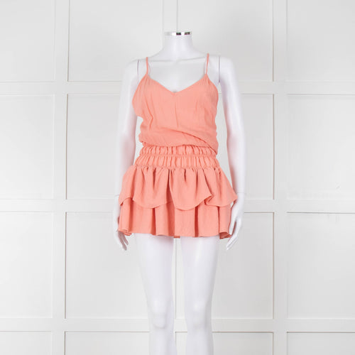 Maje Peach Sleeveless Mini Sun Dress