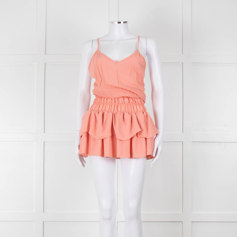 Maje Peach Sleeveless Mini Sun Dress