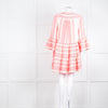 Devotion Twins Cream Neon Pink Long Sleeve Kaftan Dress