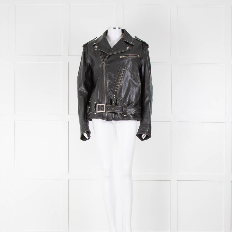 RE/DONE Oversized Moto Leather Jacket