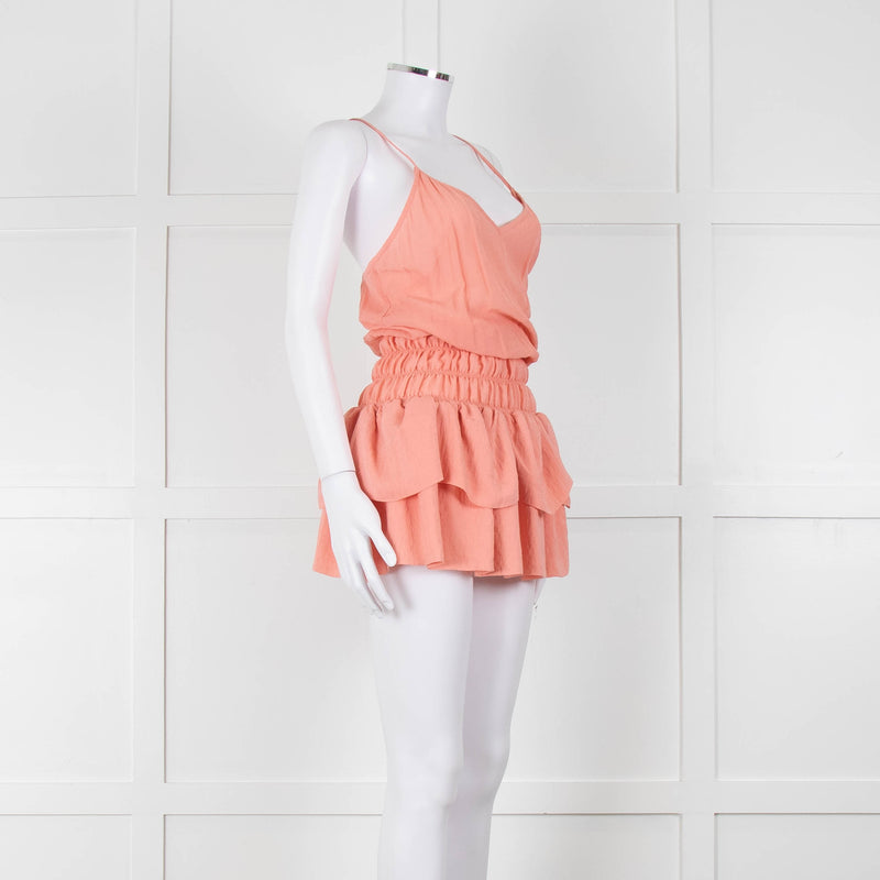 Maje Peach Sleeveless Mini Sun Dress
