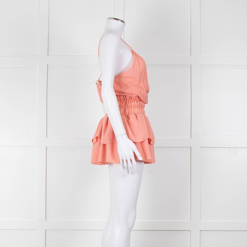 Maje Peach Sleeveless Mini Sun Dress
