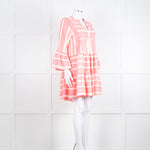 Devotion Twins Cream Neon Pink Long Sleeve Kaftan Dress
