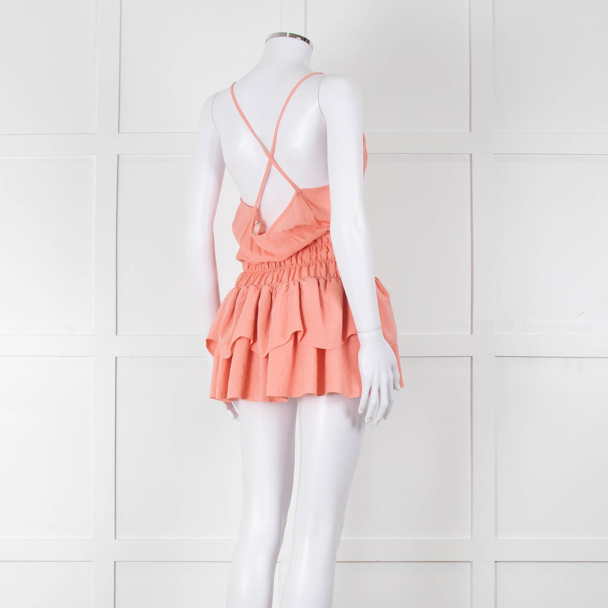 Maje Peach Sleeveless Mini Sun Dress