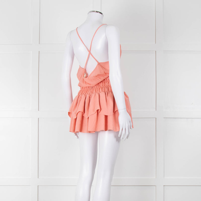 Maje Peach Sleeveless Mini Sun Dress