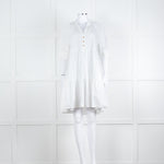 Ottod'Ame White Cotton Puff Sleeve Tiered Dress