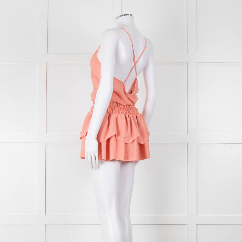 Maje Peach Sleeveless Mini Sun Dress
