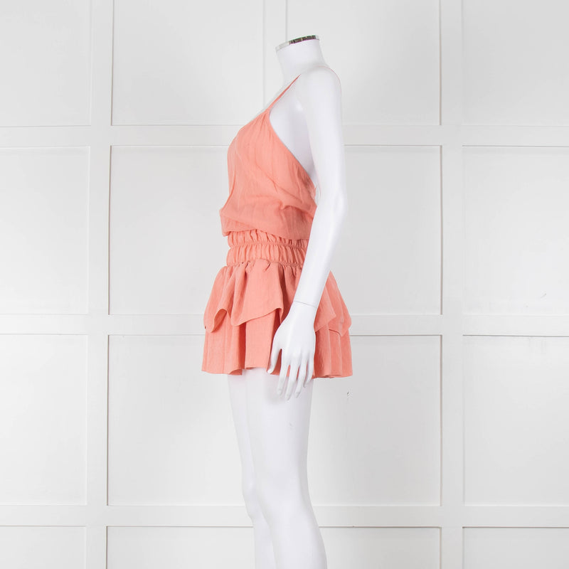 Maje Peach Sleeveless Mini Sun Dress