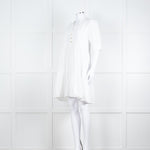 Ottod'Ame White Cotton Puff Sleeve Tiered Dress