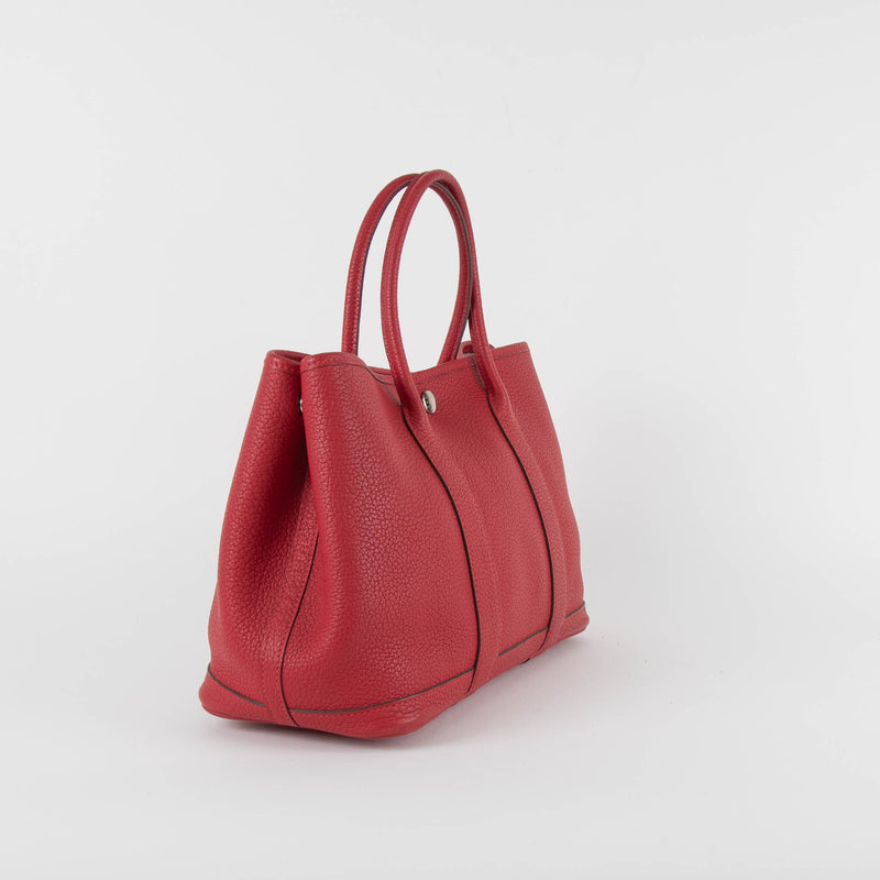 Hermes Rouge Garden Party 30 Togo Leather Bag