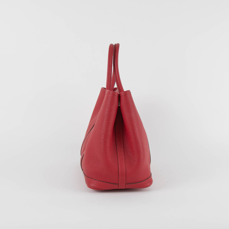 Hermes Rouge Garden Party 30 Togo Leather Bag