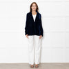Me + Em Navy Velvet Straight Fit Blazer