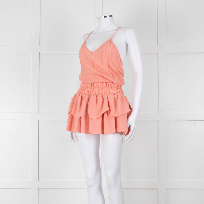 Maje Peach Sleeveless Mini Sun Dress