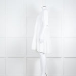 Ottod'Ame White Cotton Puff Sleeve Tiered Dress