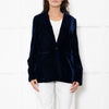 Me + Em Navy Velvet Straight Fit Blazer