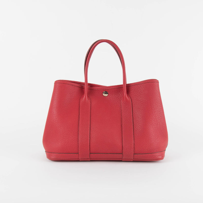 Hermes Rouge Garden Party 30 Togo Leather Bag