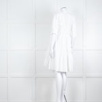 Ottod'Ame White Cotton Puff Sleeve Tiered Dress