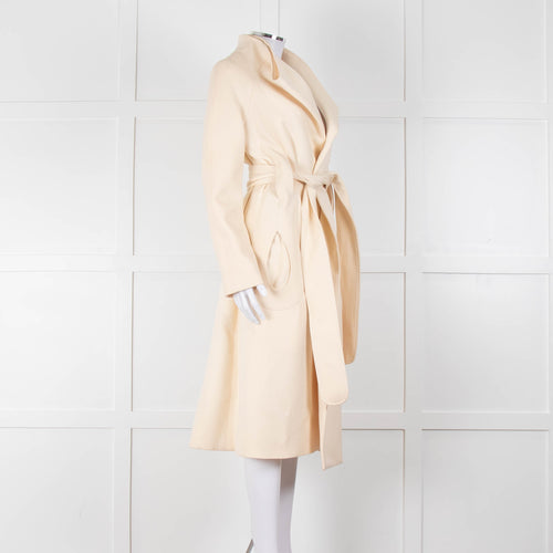 Carl Kapp Cream Belted Edge To Edge Coat