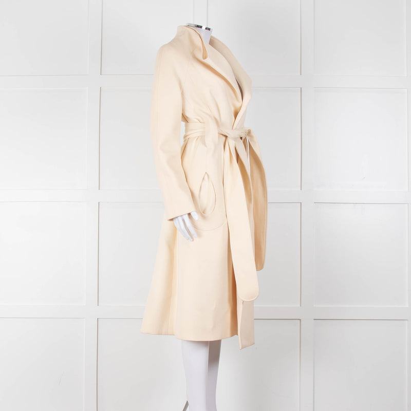 Carl Kapp Cream Belted Edge To Edge Coat