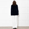 Me + Em Navy Velvet Straight Fit Blazer