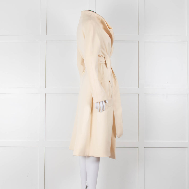 Carl Kapp Cream Belted Edge To Edge Coat