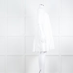 Ottod'Ame White Cotton Puff Sleeve Tiered Dress