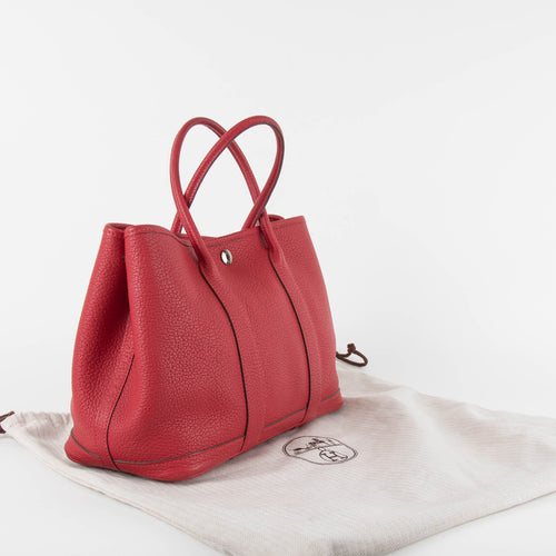 Hermes Rouge Garden Party 30 Togo Leather Bag