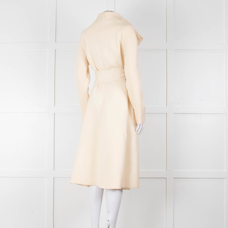 Carl Kapp Cream Belted Edge To Edge Coat