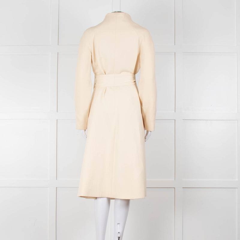 Carl Kapp Cream Belted Edge To Edge Coat
