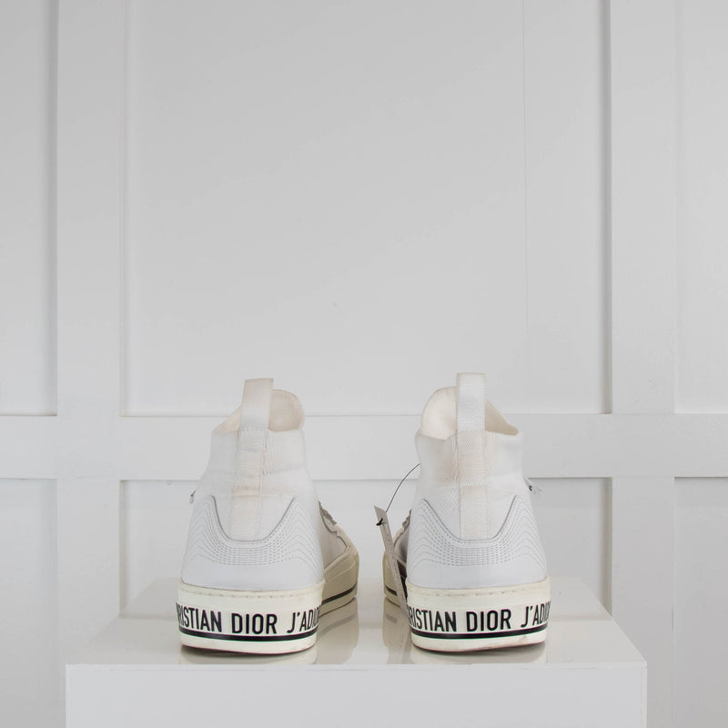 Christian Dior White Knit Walk'n'dior High Top Trainers