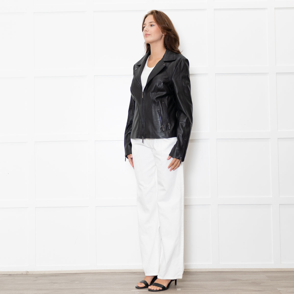 Repeat Luxury Black Leather Biker Jacket