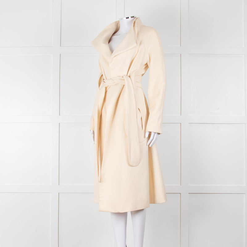 Carl Kapp Cream Belted Edge To Edge Coat