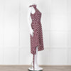 Kitri Brown White Polka Dot Sleeveless Wrap Over Dress