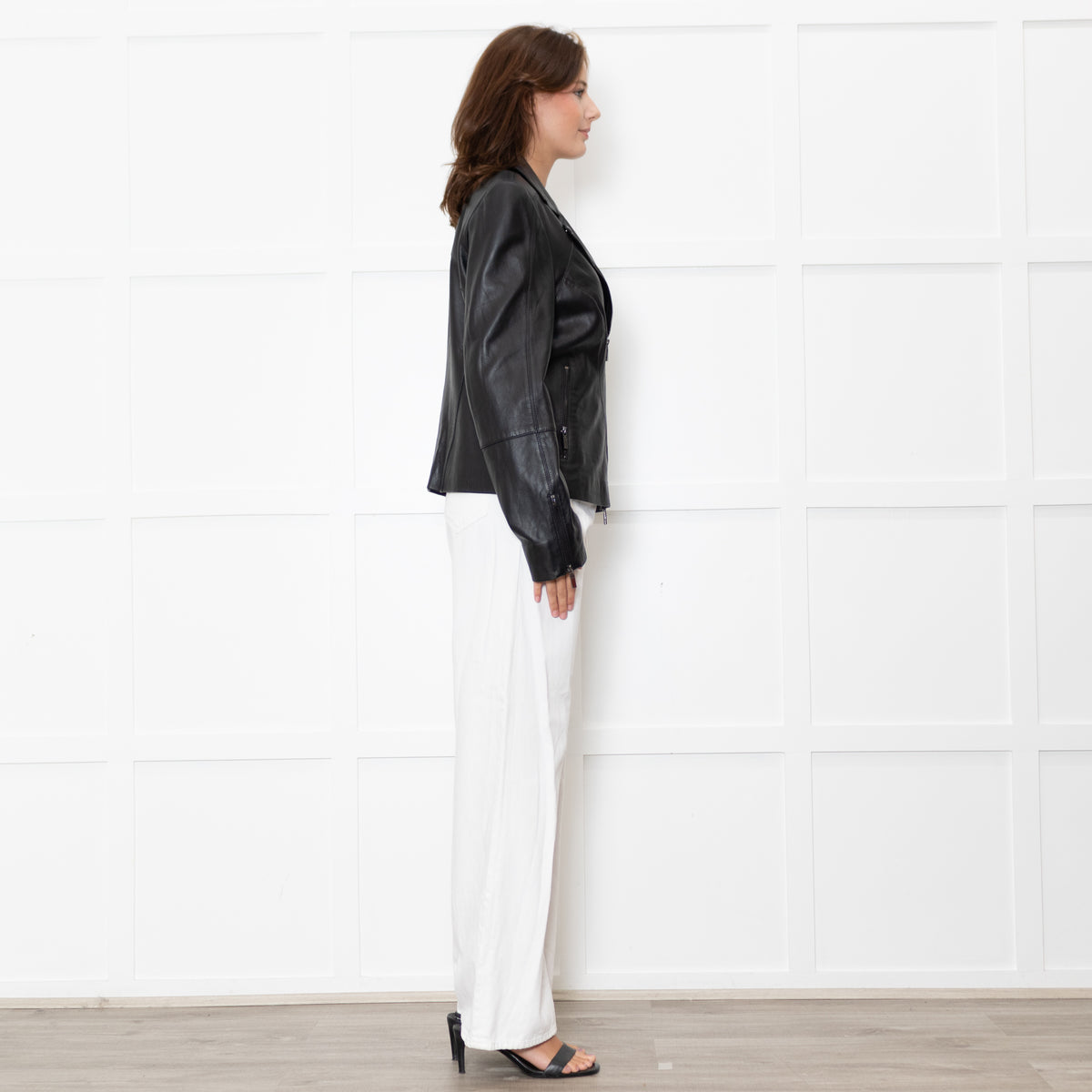 Repeat Luxury Black Leather Biker Jacket