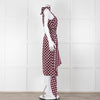 Kitri Brown White Polka Dot Sleeveless Wrap Over Dress