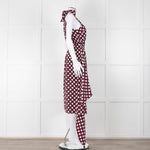 Kitri Brown White Polka Dot Sleeveless Wrap Over Dress