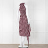 Kitri Brown White Polka Dot Sleeveless Wrap Over Dress